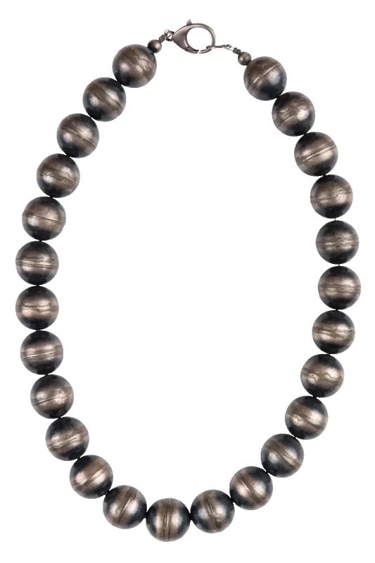 Large Silver Navajo Pearl Necklace sold by Pinto Ranch