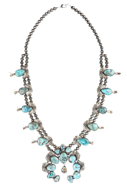 Turquoise Squash Blossom Necklace sold by Pinto Ranch