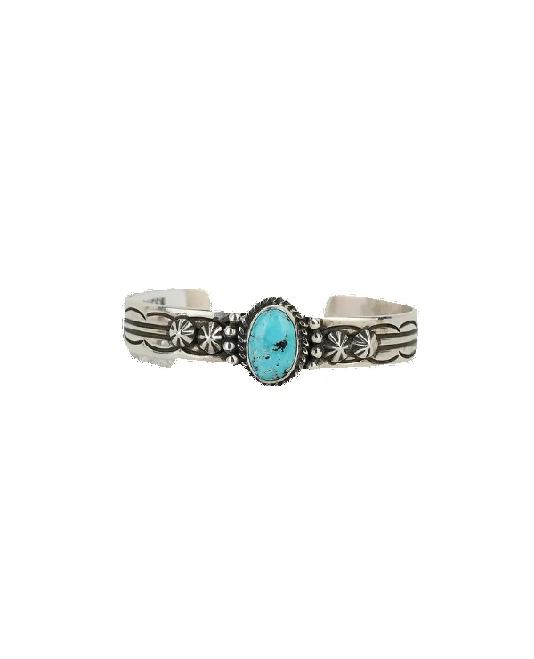 Sterling Silver with Turquoise Cuff by J Nelson sold by Pinto Ranch