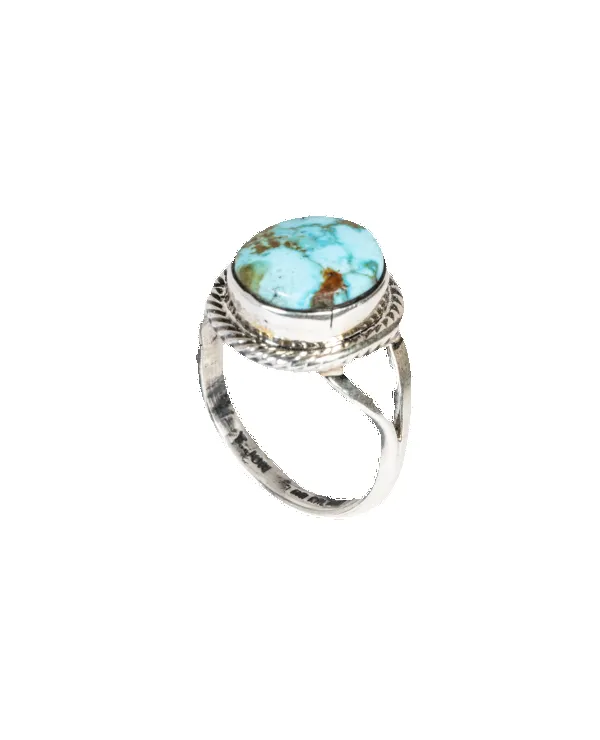 Round Kingman Turquoise Ring sold by Pinto Ranch product image thumbnail 2