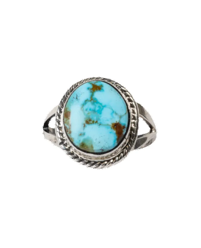 Round Kingman Turquoise Ring sold by Pinto Ranch