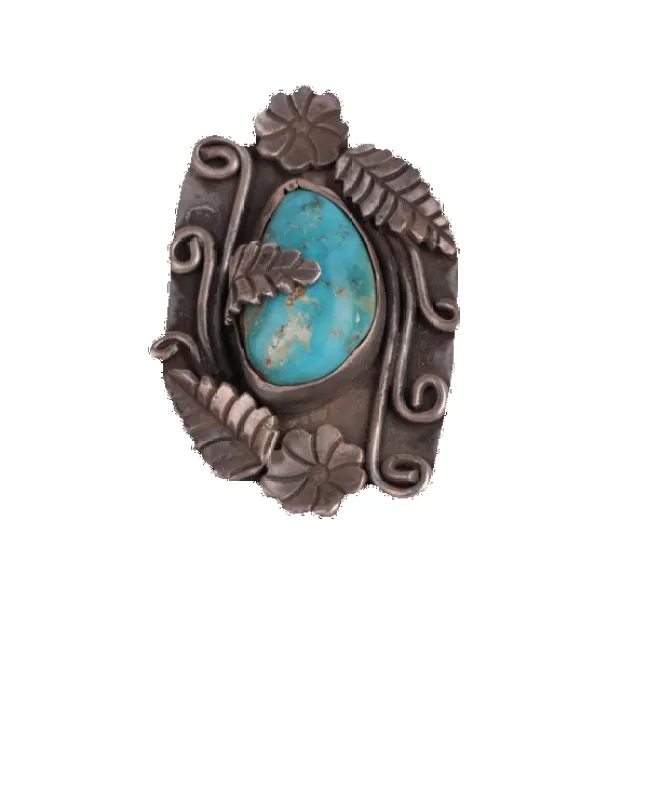 Engraved Turquoise Ring sold by Pinto Ranch