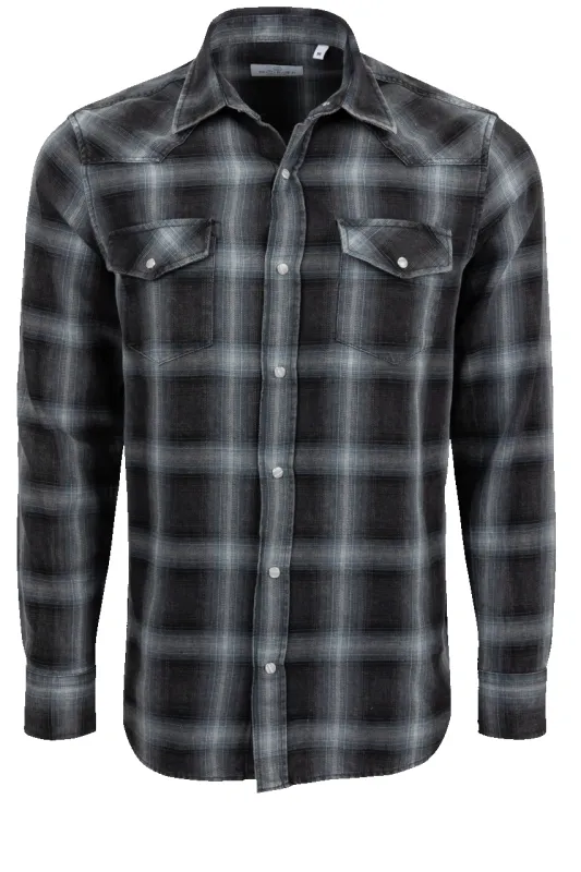 Pinto Ranch YY Collection Plaid Button-Front Shirt - Black sold by Pinto Ranch