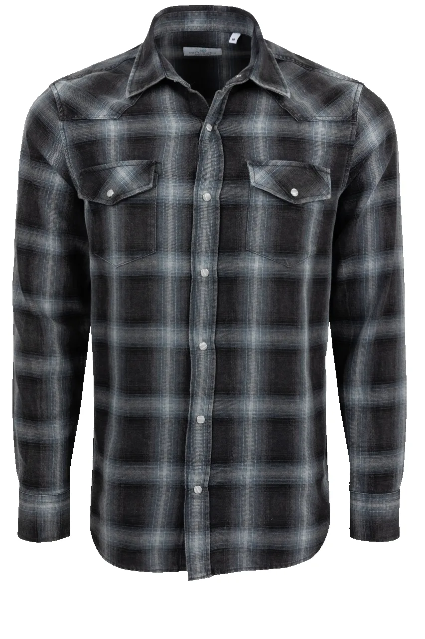 Pinto Ranch YY Collection Plaid Button-Front Shirt - Black sold by Pinto Ranch