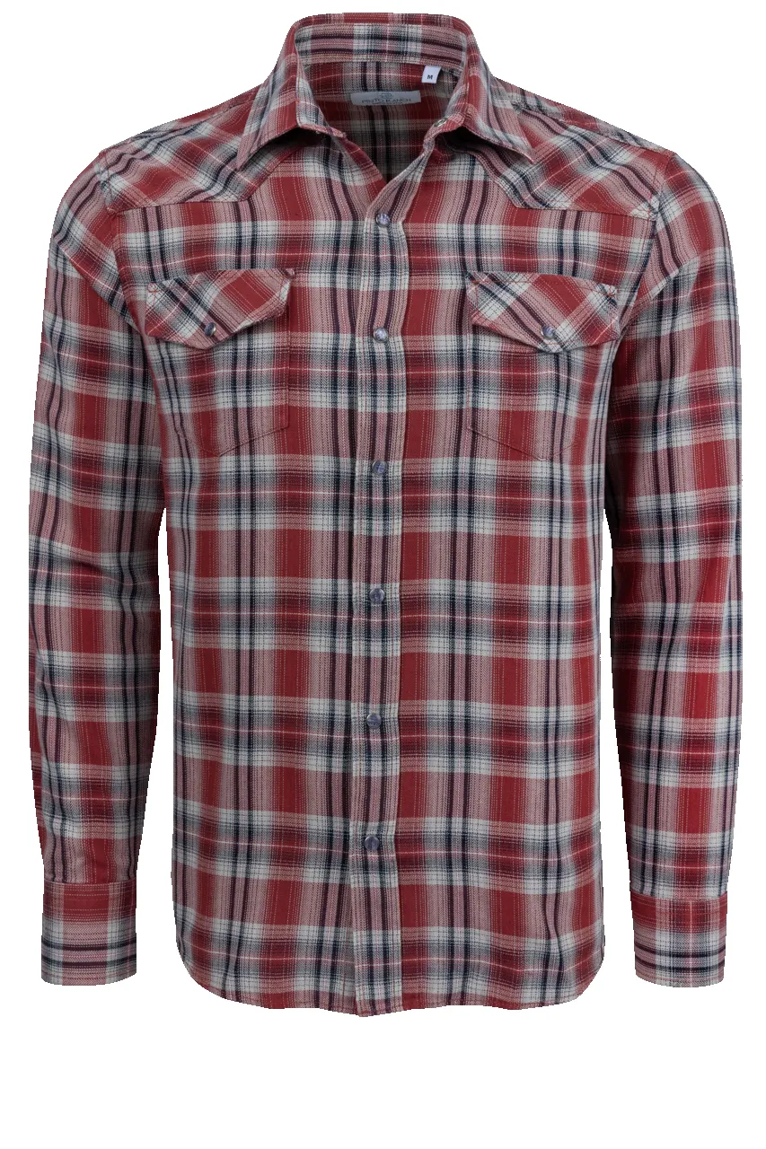 Pinto Ranch YY Collection Plaid Button-Front Shirt - Rust sold by Pinto Ranch