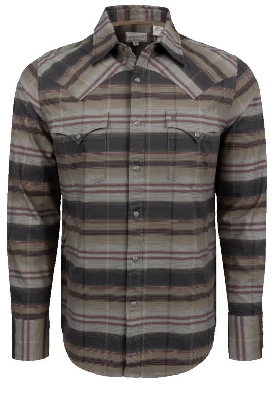 Stetson Men's Striped Snap Front Shirt - Brown sold by Pinto Ranch