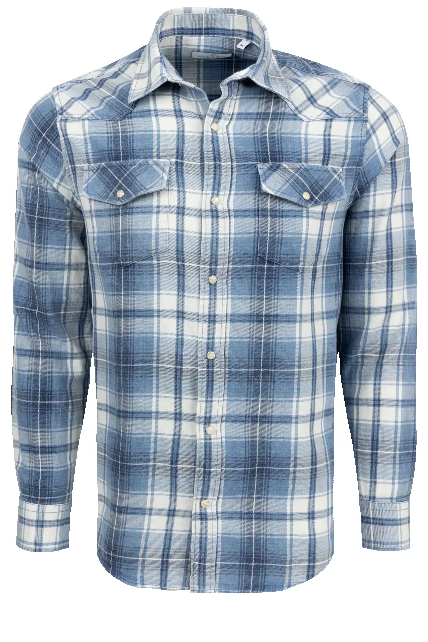 Pinto Ranch YY Collection Plaid Snap Front Shirt - Indigo sold by Pinto Ranch
