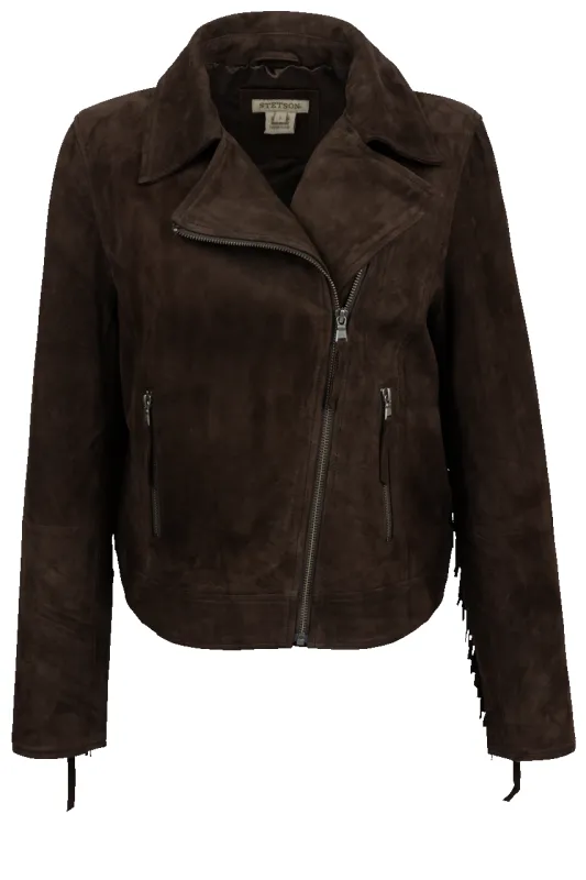 Stetson Women's Brown Suede Motorcycle Jacket sold by Pinto Ranch