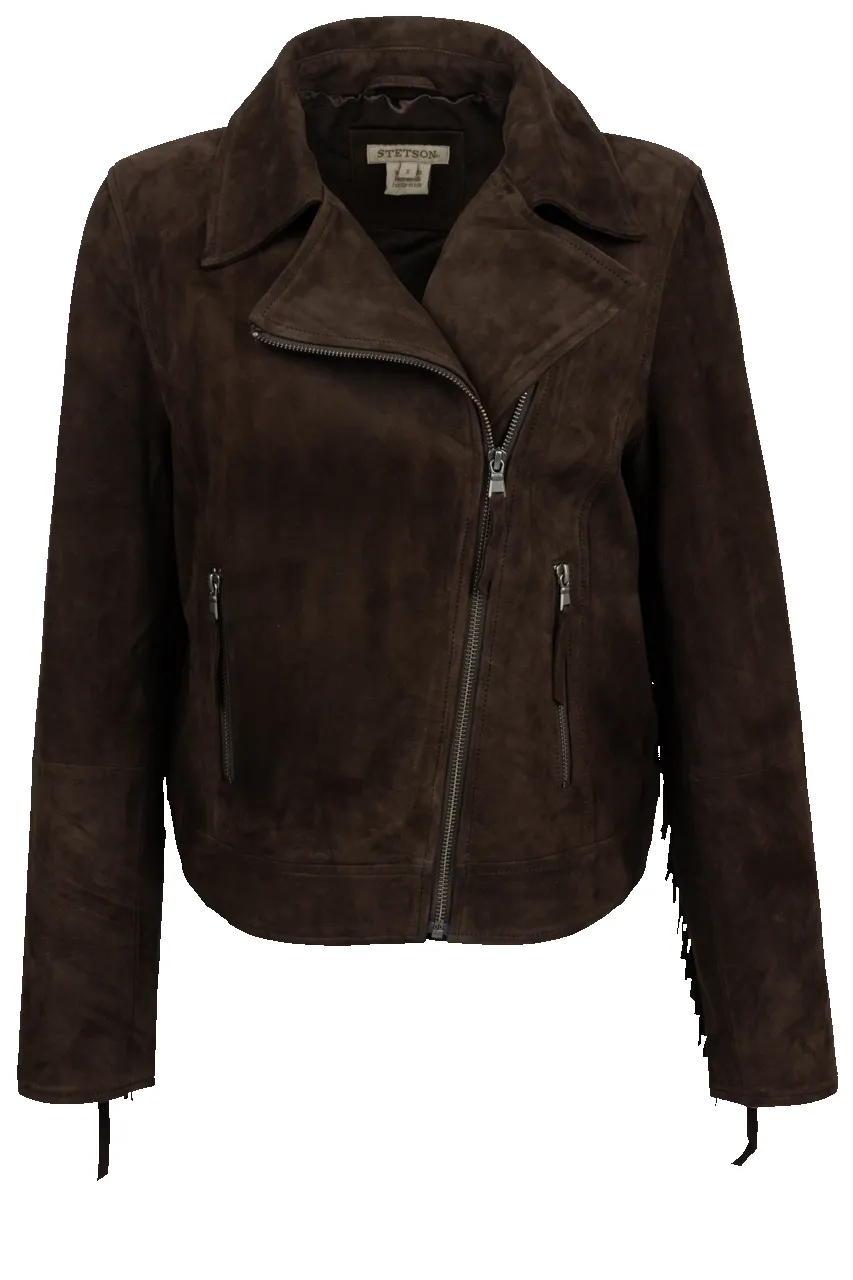 Stetson Women's Brown Suede Motorcycle Jacket sold by Pinto Ranch
