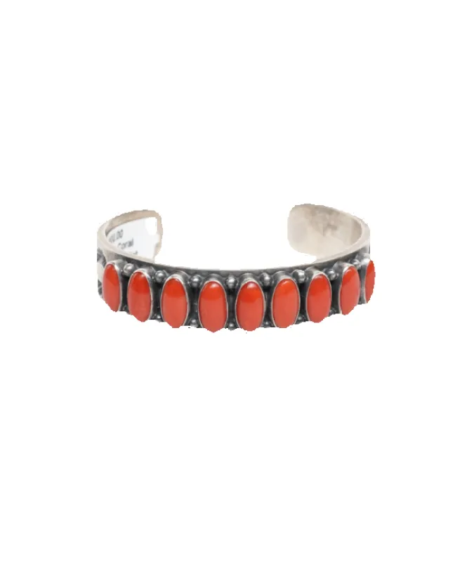 Navajo Coral Cuff Bracelet sold by Pinto Ranch