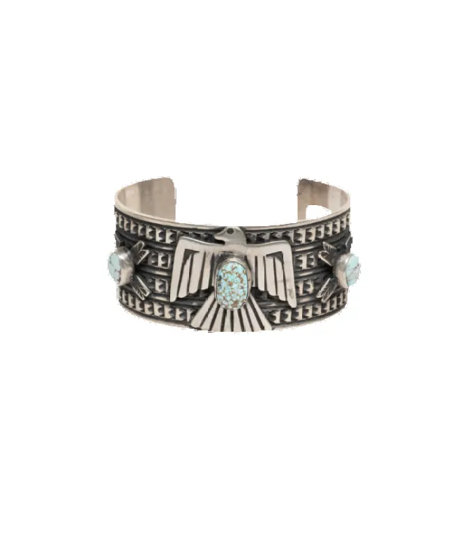 Turquoise and Silver Eagle Bracelet sold by Pinto Ranch