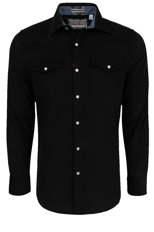 Robert Graham Wyatt Button-Front Shirt - Black sold by Pinto Ranch