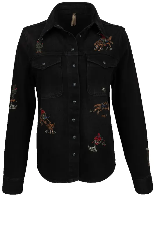 Stetson Women's Black Denim Shirt sold by Pinto Ranch