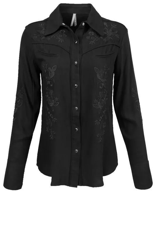Stetson Women's Black Snap Front Blouse sold by Pinto Ranch