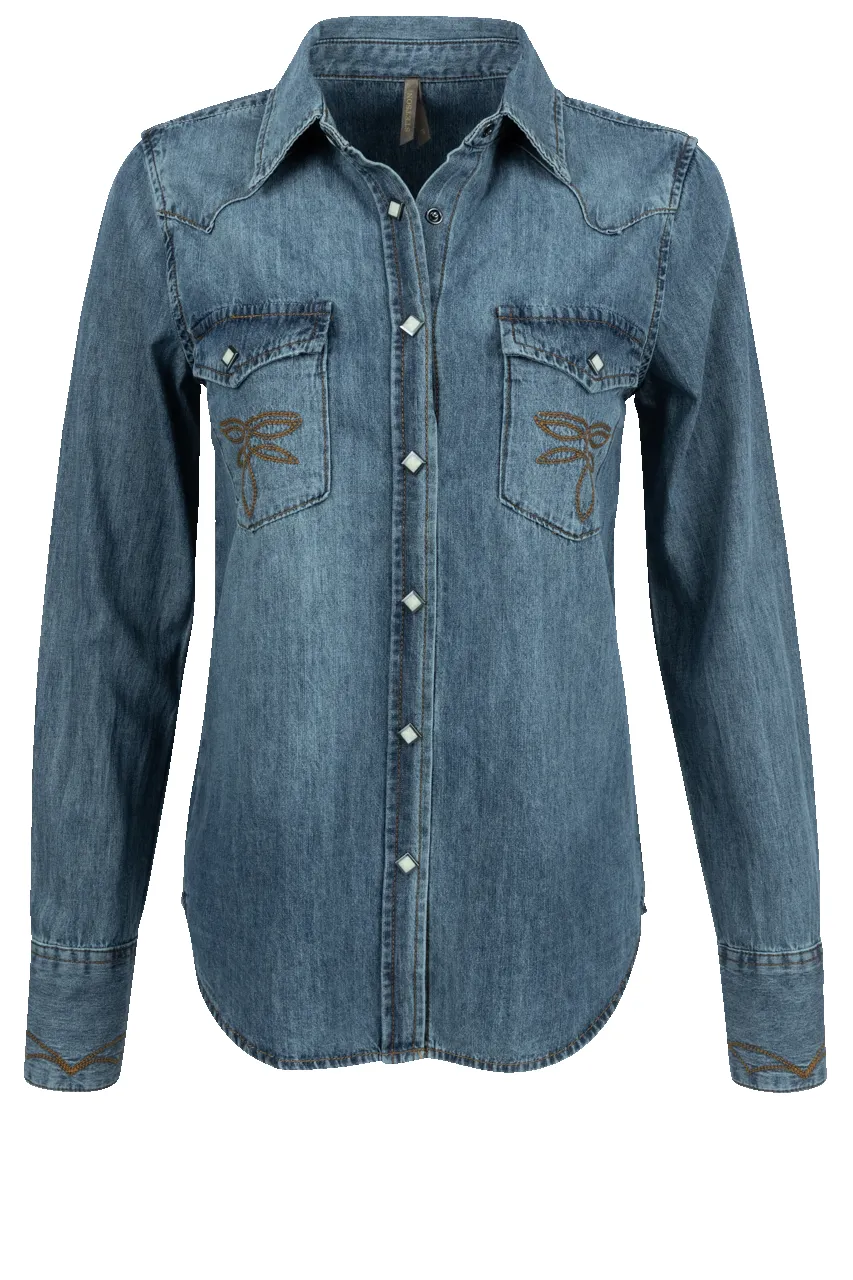 Stetson Women's Denim Western Shirt sold by Pinto Ranch