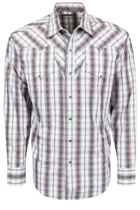Stetson Men's Plaid Snap Front Shirt - Gray sold by Pinto Ranch