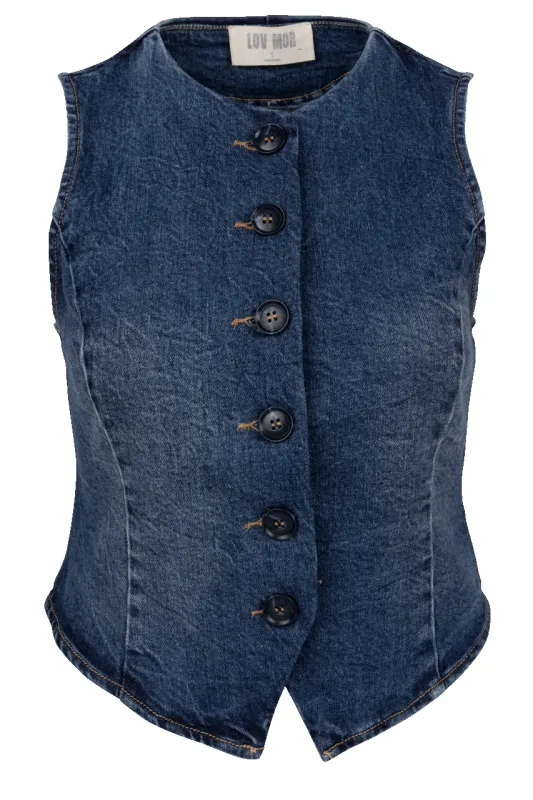 Miss Love Cropped Denim Vest made by Miss Love