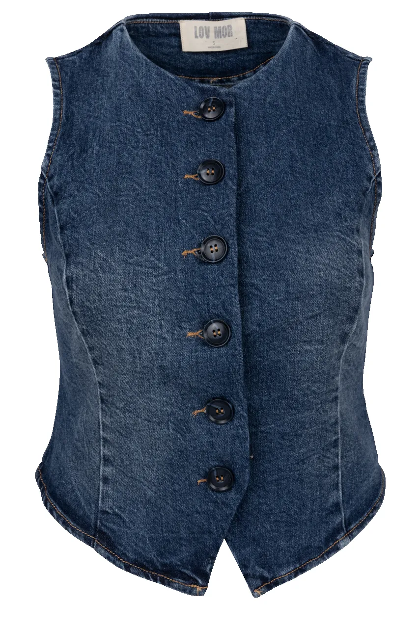 Miss Love Cropped Denim Vest sold by Pinto Ranch