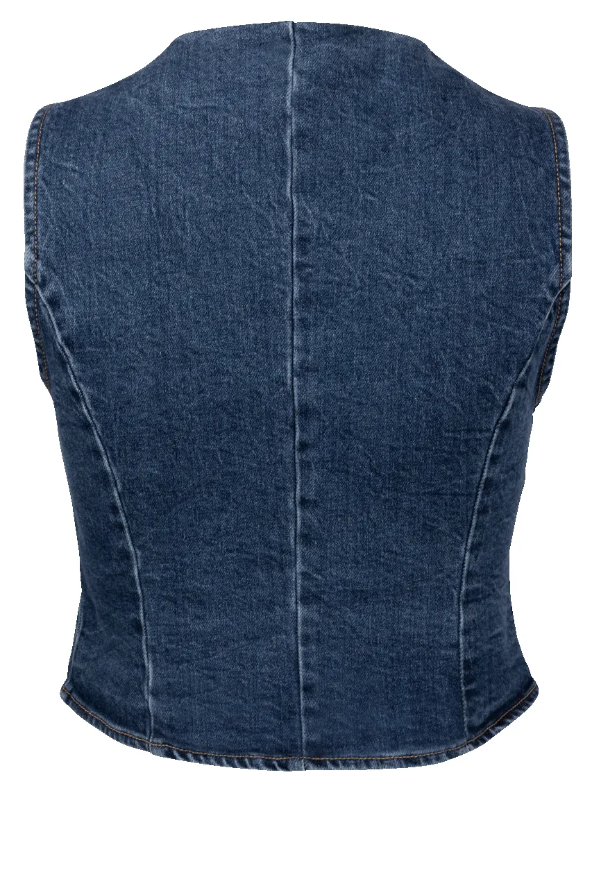 Miss Love Cropped Denim Vest sold by Pinto Ranch product image thumbnail 2