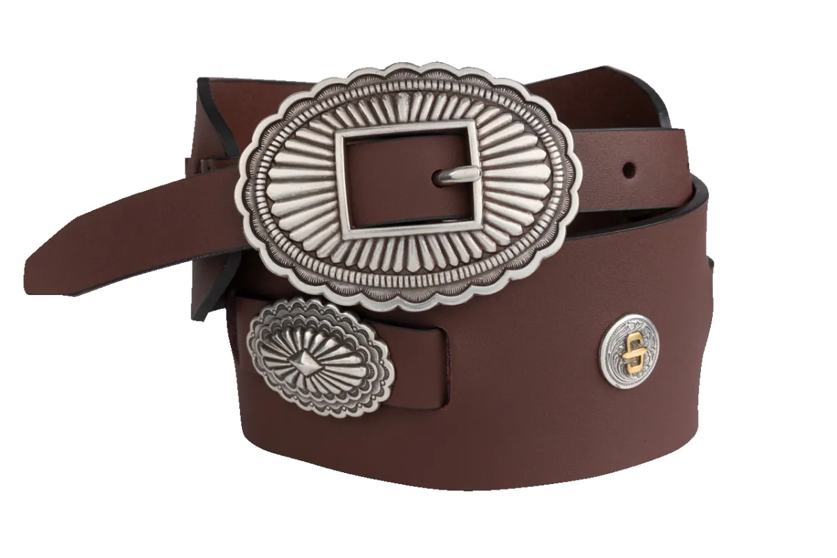 Stetson Women's Southwestern Concho Wide Belt sold by Pinto Ranch