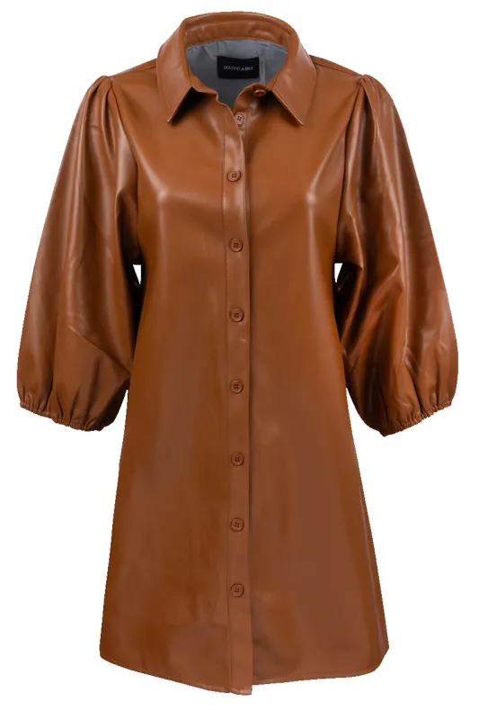 Dolce Cabo Vegan Leather Tunic Dress - Neutrals sold by Pinto Ranch