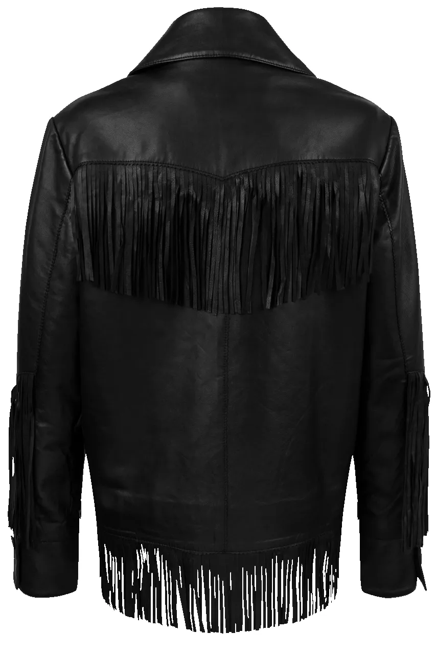 Stetson Women's Black Leather Fringe Jacket sold by Pinto Ranch product image thumbnail 2