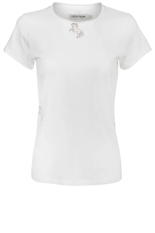 Catherine Gee Embroidered Horse Tee made by Pinto Ranch