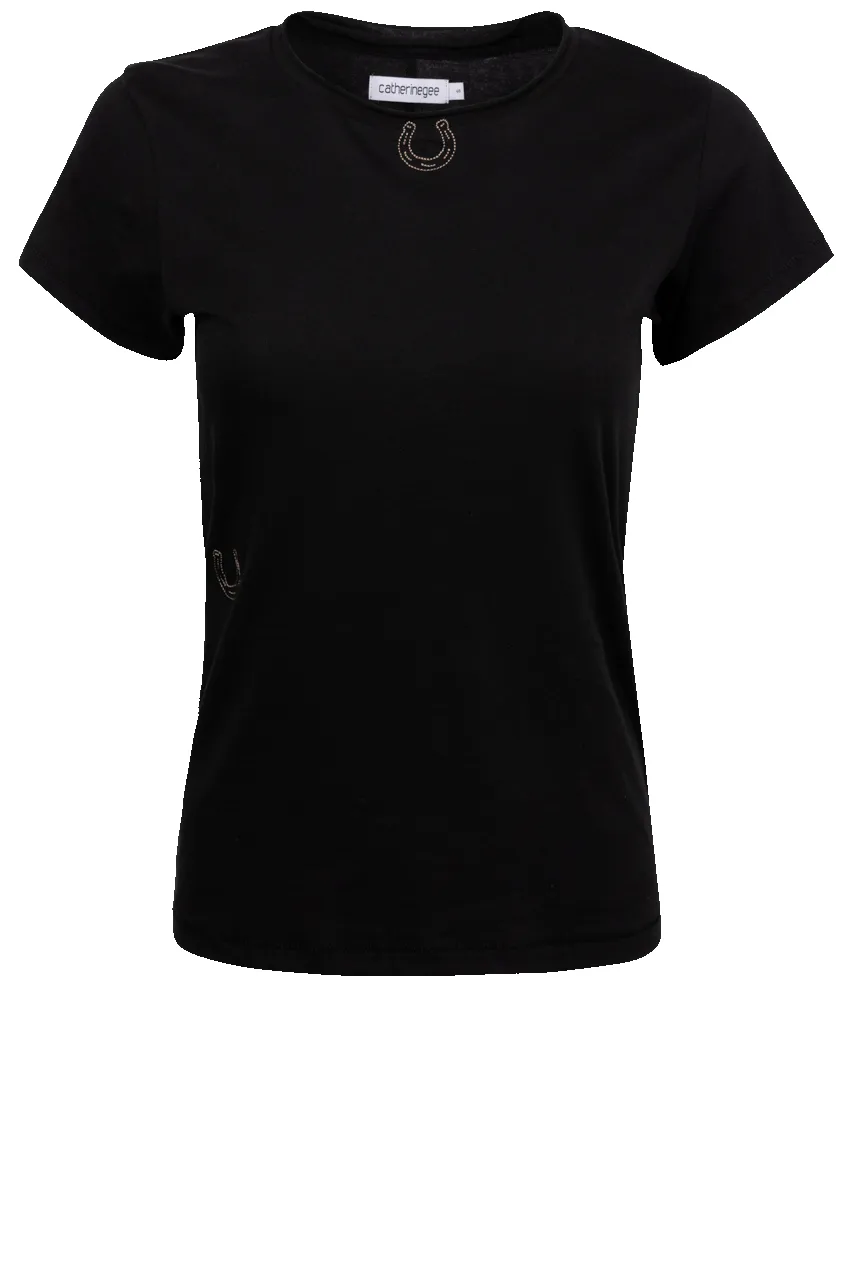 Catherine Gee Embroidered Horseshoe Tee sold by Pinto Ranch