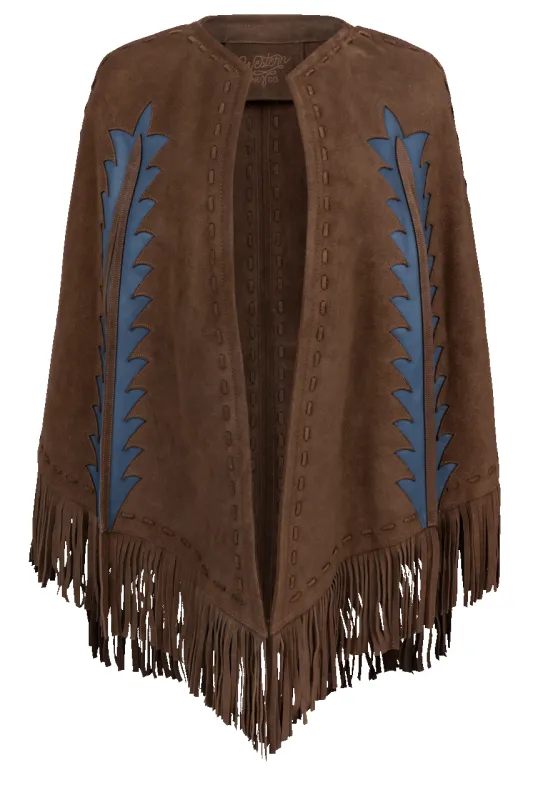 Western and Co. Blue Skies Ahead Suede Cape sold by Pinto Ranch