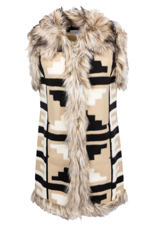 Tasha Polizzi Neutral Faux Fur Vest sold by Pinto Ranch