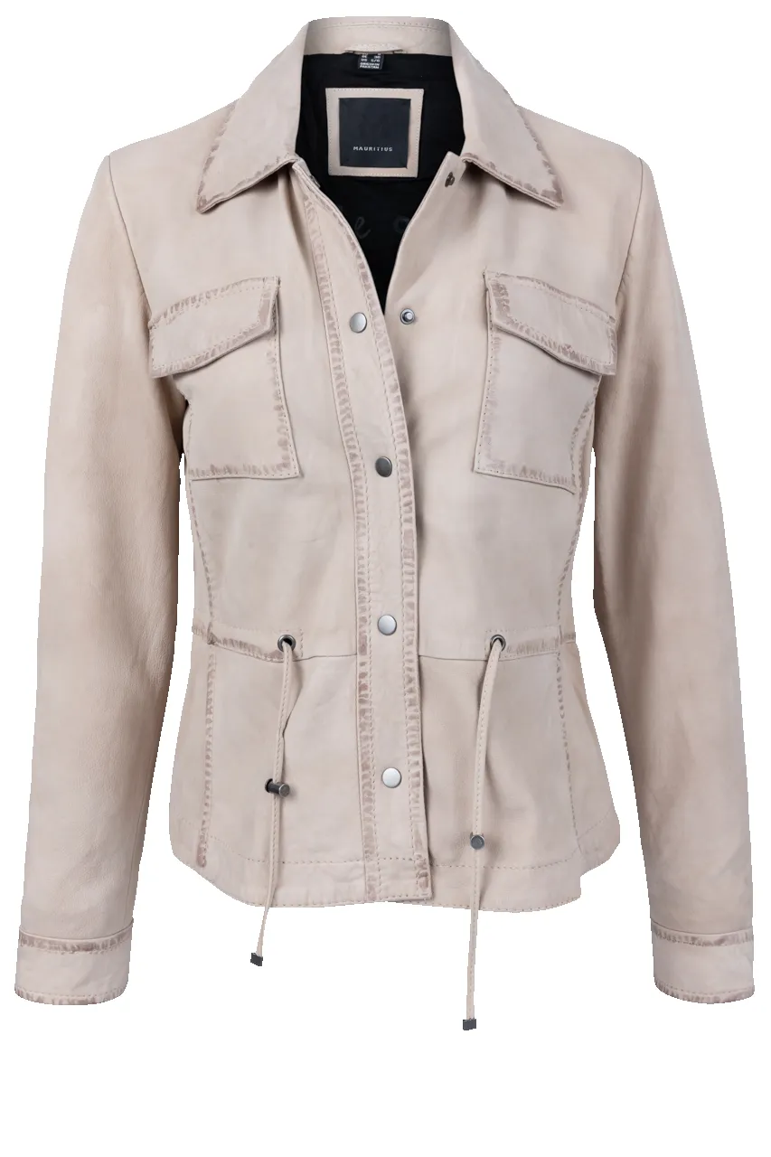 Mauritius Amaly Chalk Leather Jacket sold by Pinto Ranch