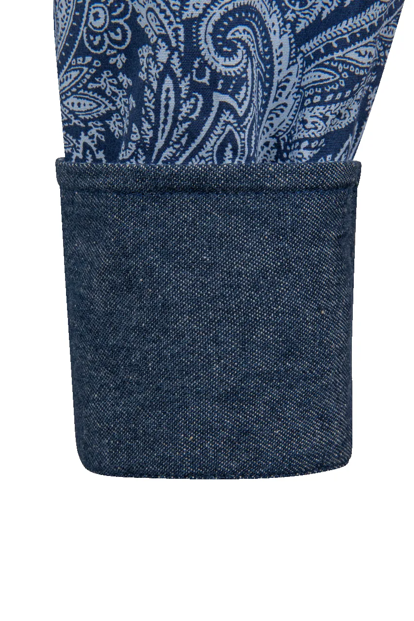 Stetson Men's Paisley Snap Front Shirt - Indigo sold by Pinto Ranch product image thumbnail 3