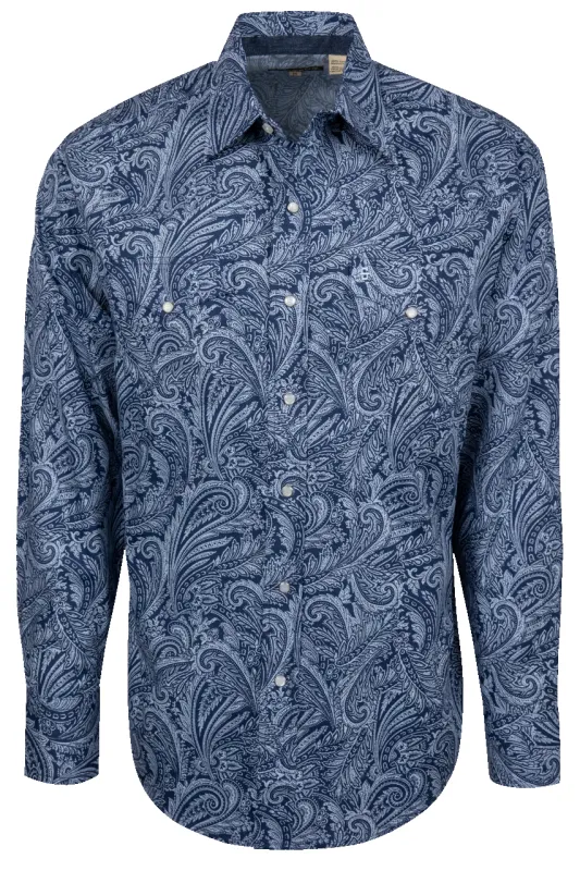 Stetson Men's Paisley Snap Front Shirt - Indigo sold by Pinto Ranch