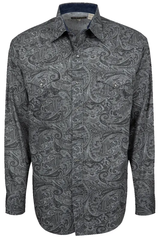 Stetson Men's Paisley Snap Front Shirt - Smoke sold by Pinto Ranch
