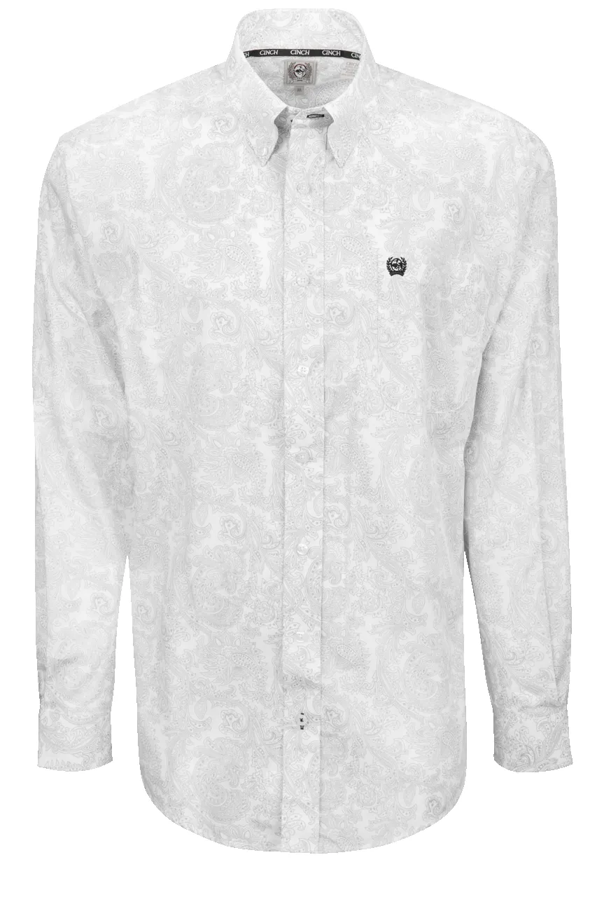 Cinch Paisley Button-Front Shirt - White sold by Pinto Ranch