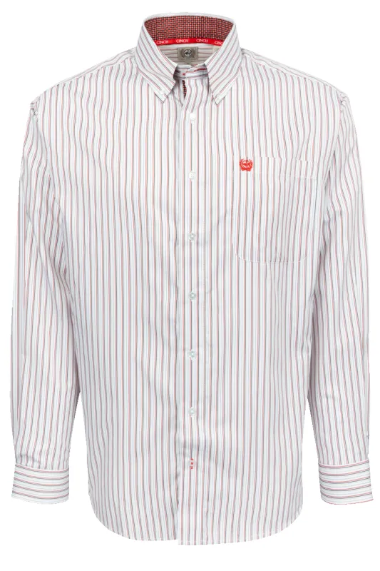 Cinch Striped Button-Front Shirt - Red/White sold by Pinto Ranch