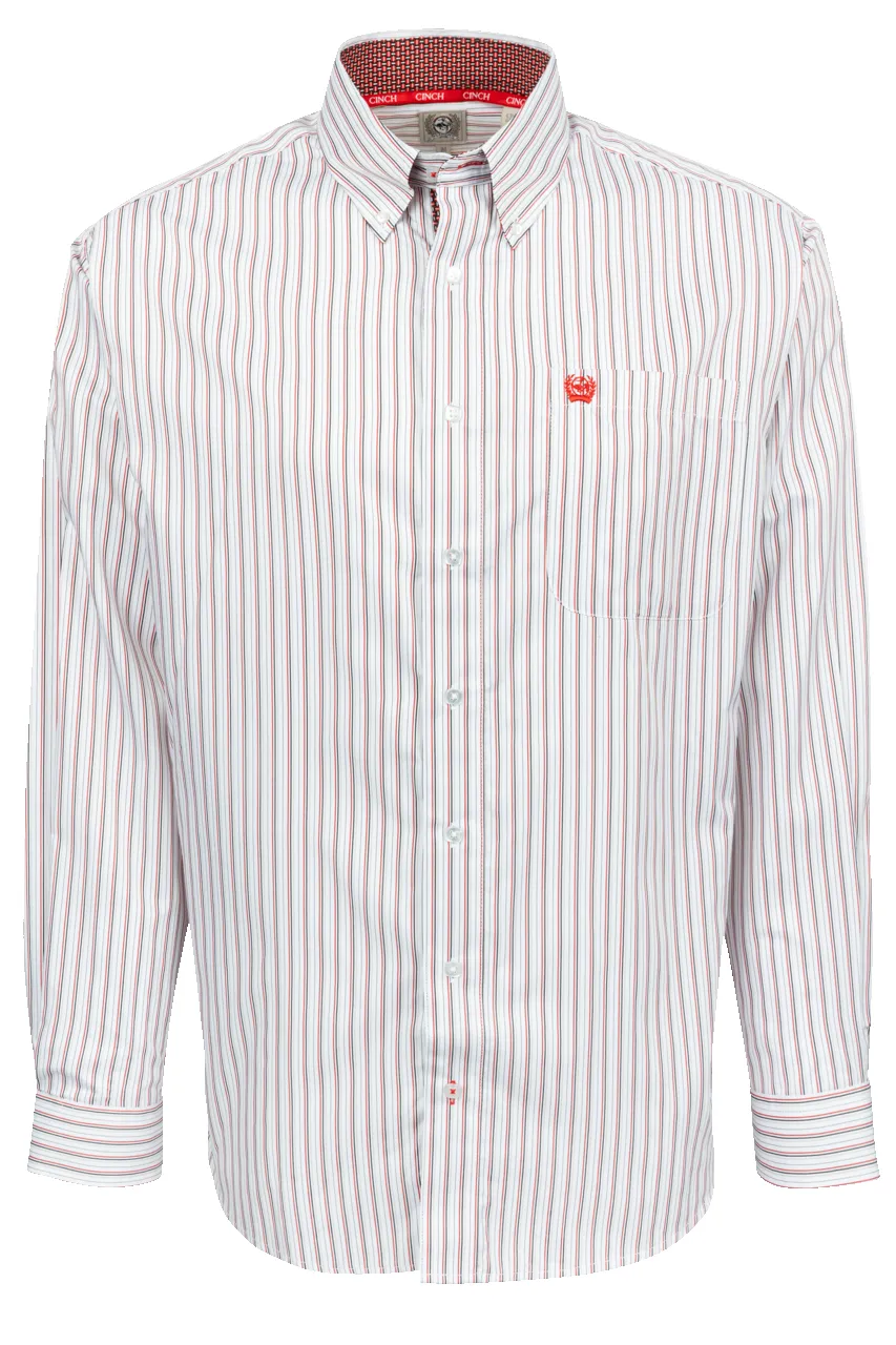 Cinch Striped Button-Front Shirt - Red/White sold by Pinto Ranch