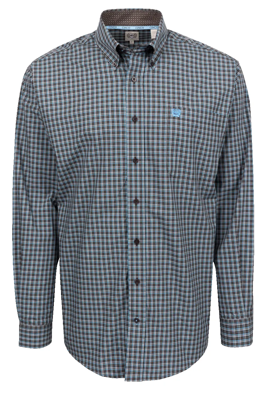 Cinch Button-Front Shirt - Brown/Blue sold by Pinto Ranch