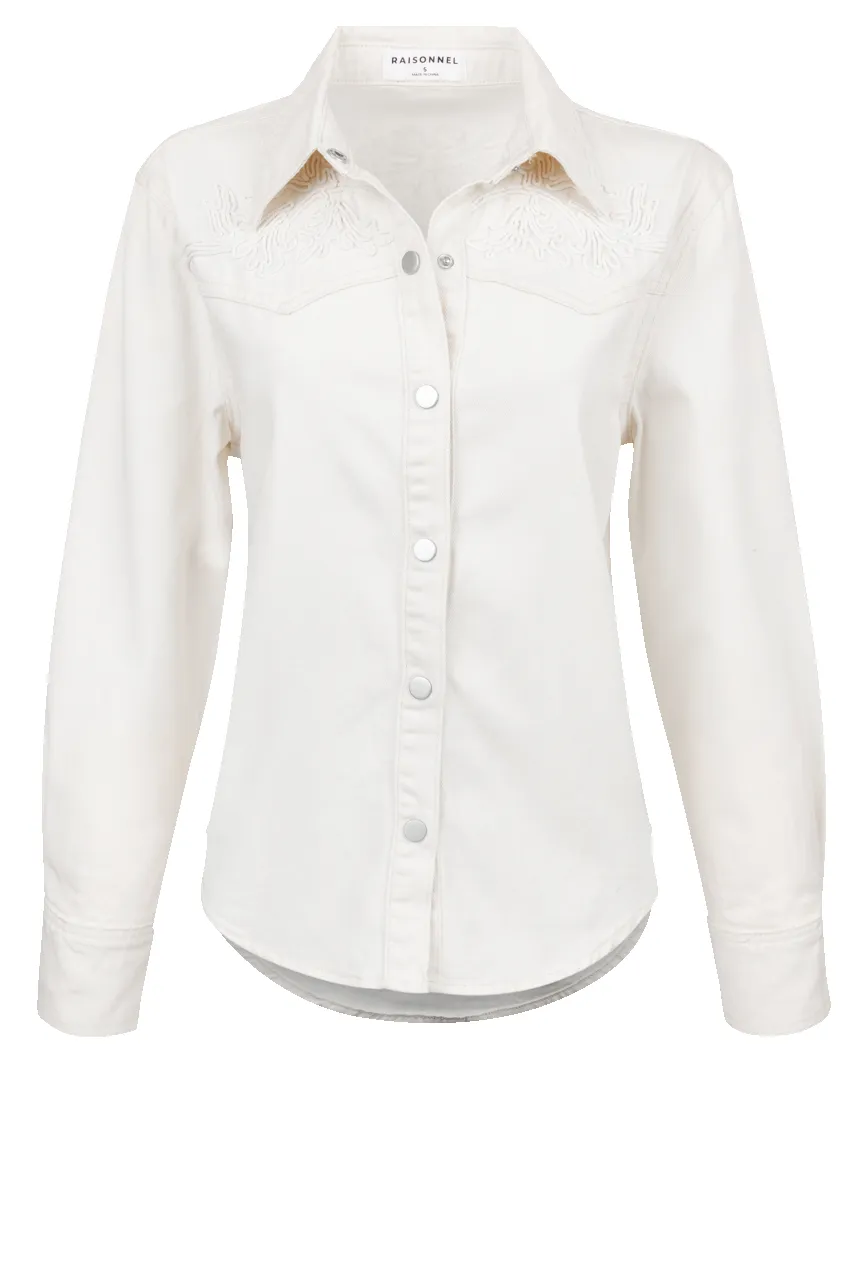 Raisonnel Ivory Denim Shirt sold by Pinto Ranch