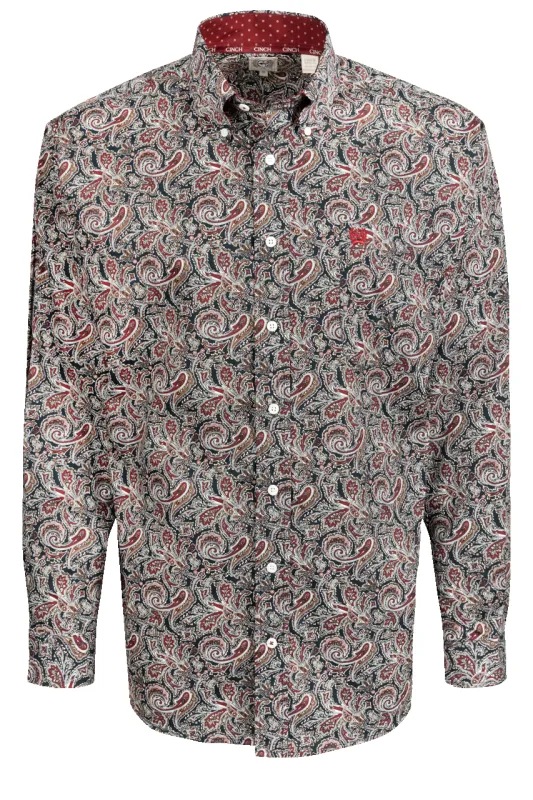 Cinch Paisley Button-Front Shirt - Navy sold by Pinto Ranch