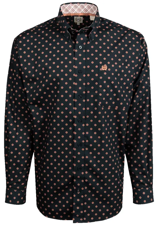 Cinch Foulard Print Button-Front Shirt - Navy made by Cinch