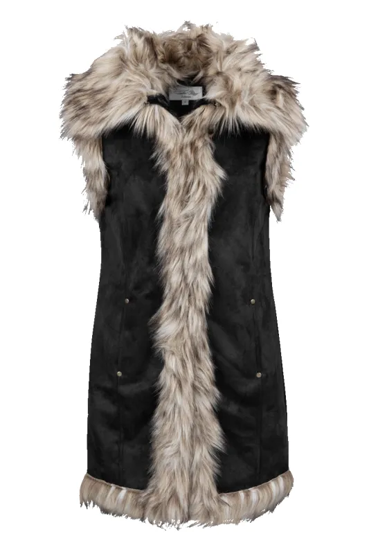 Tasha Polizzi Black Faux Suede and Fur Vest sold by Pinto Ranch