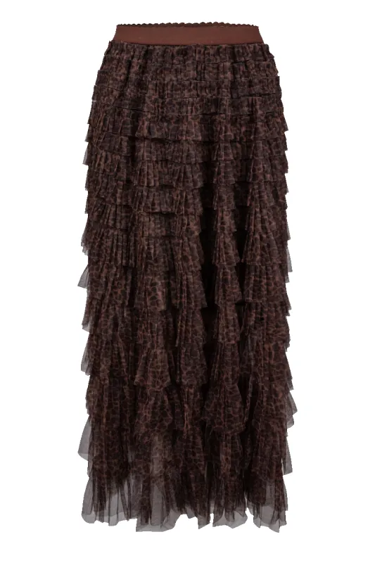 Raisonnel Tiered Leopard Print Maxi Skirt sold by Pinto Ranch