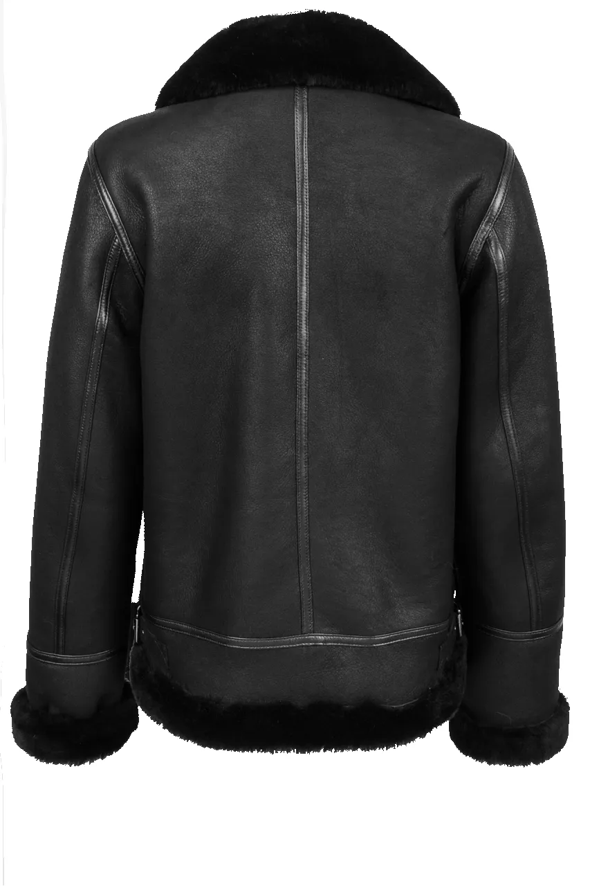 Pinto Ranch Black Leather Sheepskin Jacket sold by Pinto Ranch product image thumbnail 2