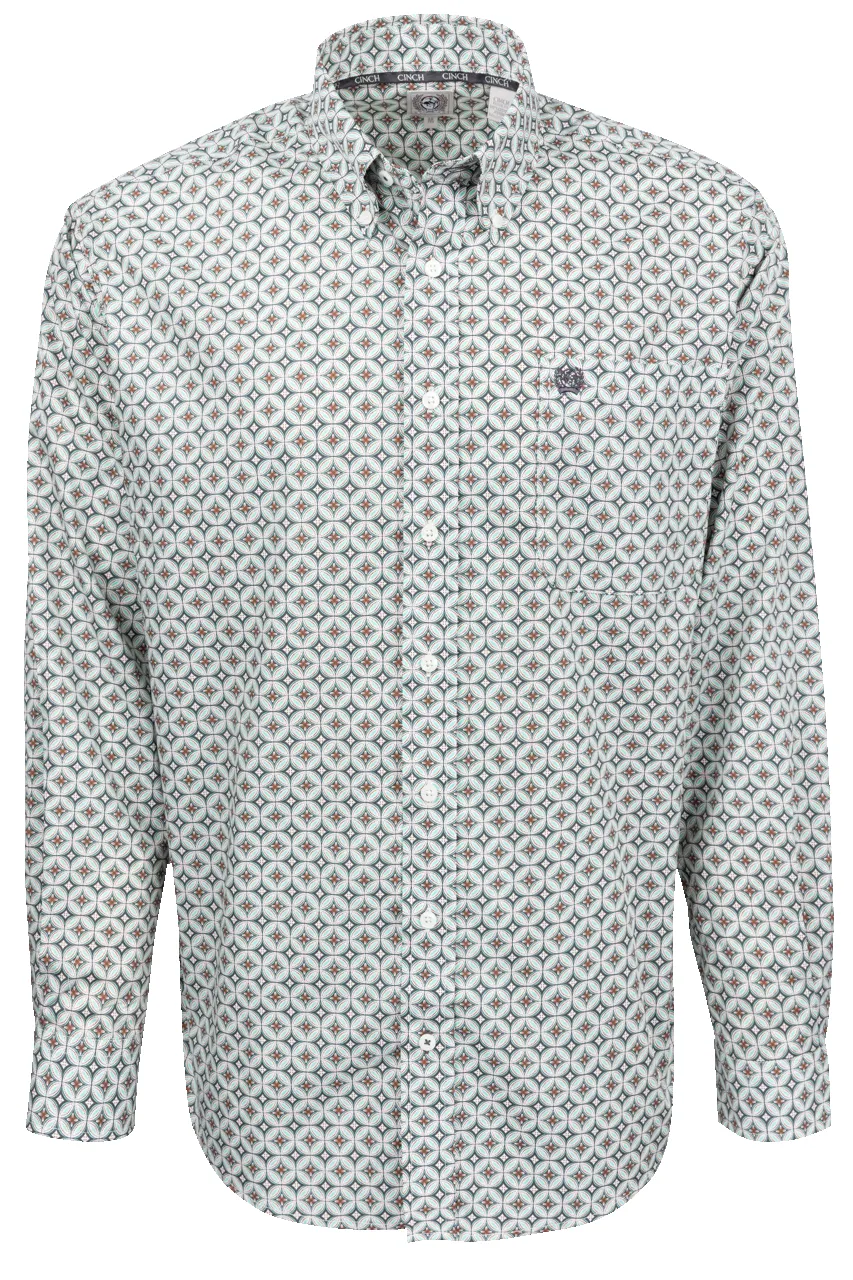 Cinch Foulard Print Button-Front Shirt - Cream sold by Pinto Ranch