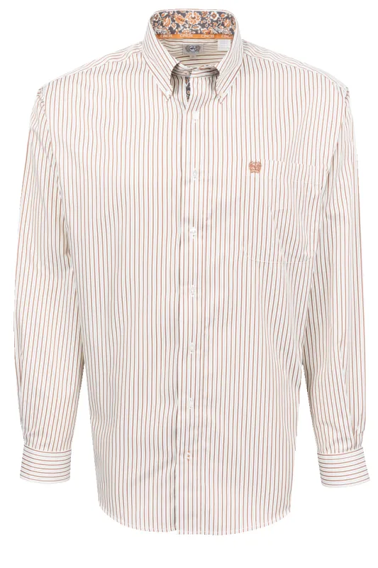 Cinch Striped Button-Front Shirt - Cream sold by Pinto Ranch