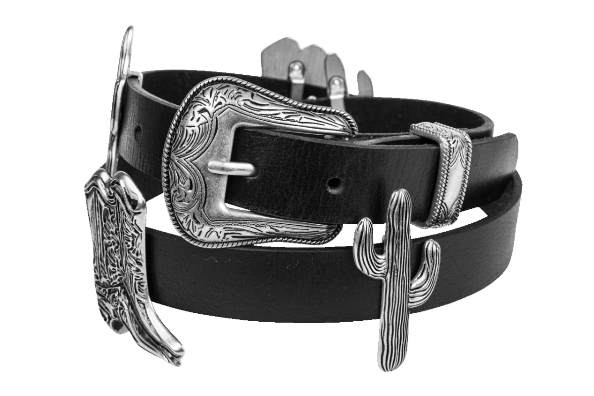 Axesoria West Boot and Cactus Concho Belt made by Pinto Ranch