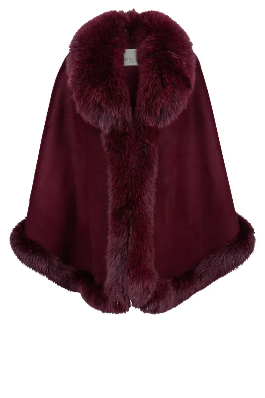 Pinto Ranch Burgundy Fur Cape made by Pinto Ranch
