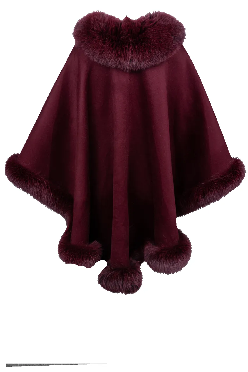 Pinto Ranch Burgundy Fur Cape sold by Pinto Ranch product image thumbnail 2