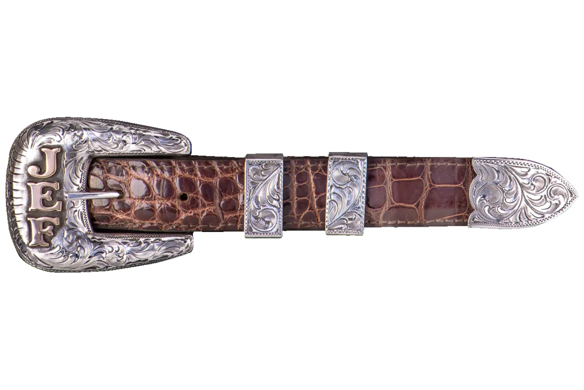 Pinto Ranch 1" Gold and Silver Personalized Buckle Set sold by Pinto Ranch